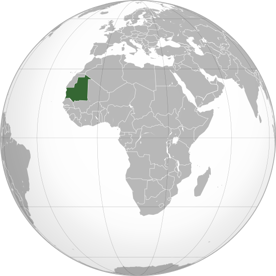 Mauritania orthographic projection.svg